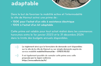 Prime à l’achat d’un vélo électrique ou d’un kit adaptable | Ville de Hannut